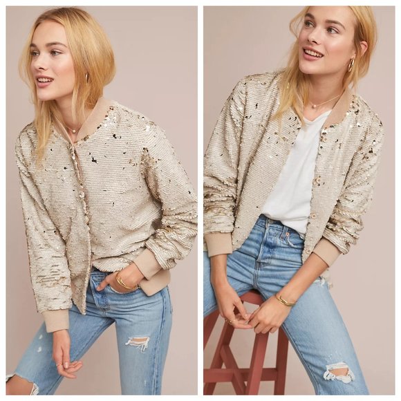 Anthropologie Jackets & Blazers - NWT - bl-nk London - Kimberly sequin bomber jacket